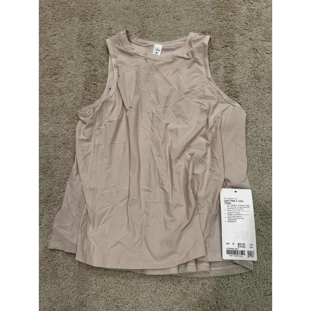 NWT Lululemon Just Pleat It Tank *Mesh Pink Bliss PLBS Size 6